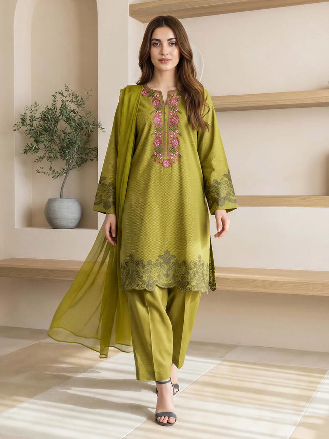 3 Piece Lawn Suit- Embroidered (Pret) Main Image