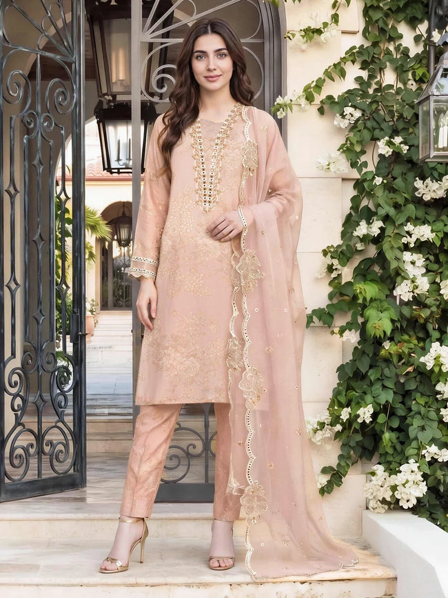 3 Piece Lawn Suit- Embroidered (Pret) Hover Image