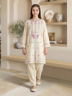 2 Piece Lawn Slub Suit- Embroidered (Pret)