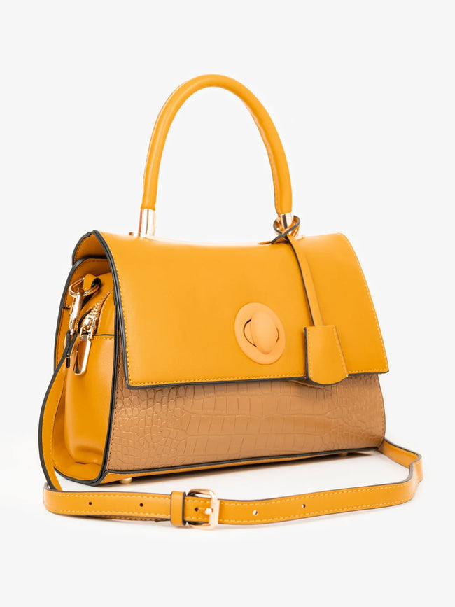 Two-tone Textured Handbag Hover Image
