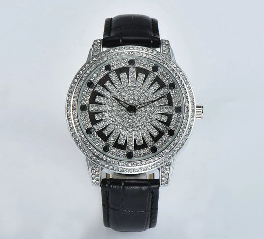 Deluxe Iced-Out Round Dial Watch
