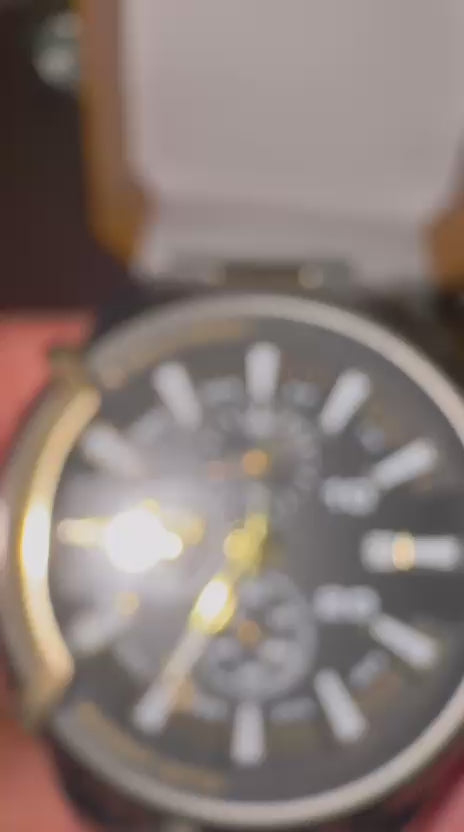 Diesel Griffed DZ4577 Chronograph Men Black Dial Dual Tone Stainless Steel Strap